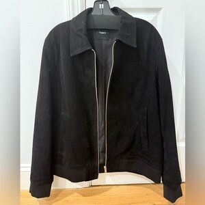 Theory Suede Zip Bomber Jacket